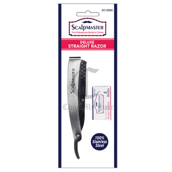 Scalpmaster Deluxe Straight Razor w/ Double Edge Razor Blades SC1200